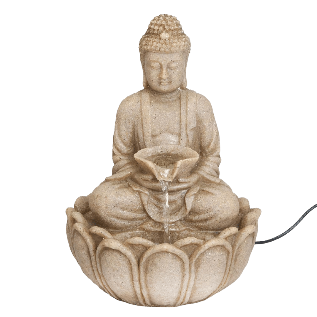 buddha water fountain with lights for home office vastu