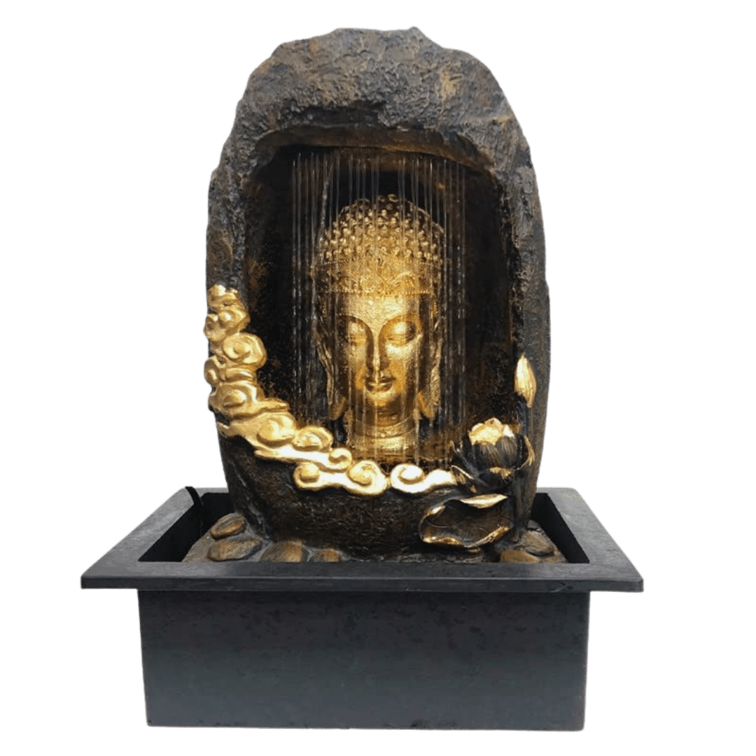 buddha water fountain with lights for home office vastu