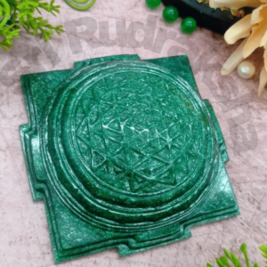 Green Jade 3D Shri Yantra for home money Vastu