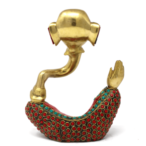 Pure Brass Ganesha Big Statue Fine colourful meenakari stonework gifting Ganpati