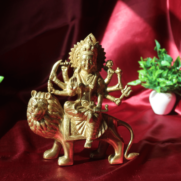 Pure Brass Maa Durga murti statue Detailed Durga idol