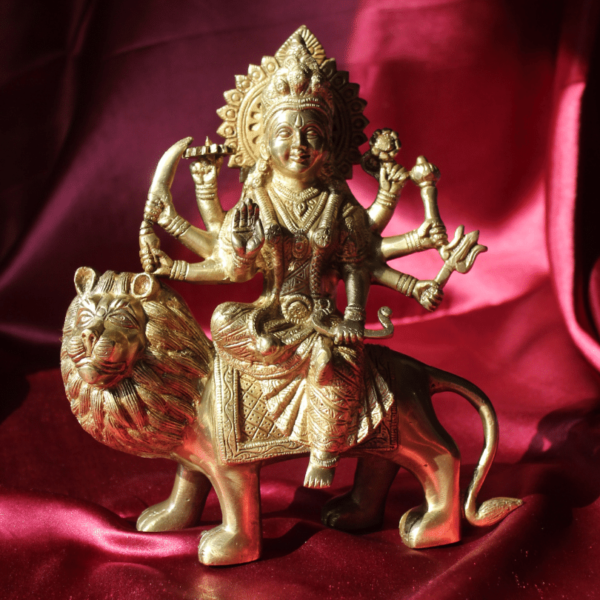 Pure Brass Maa Durga murti statue Detailed Durga idol