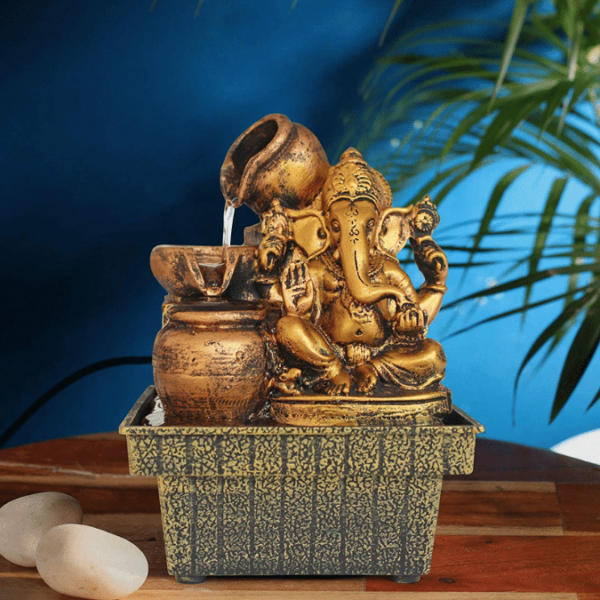 small ganesha water fountain with lights for home office vastu