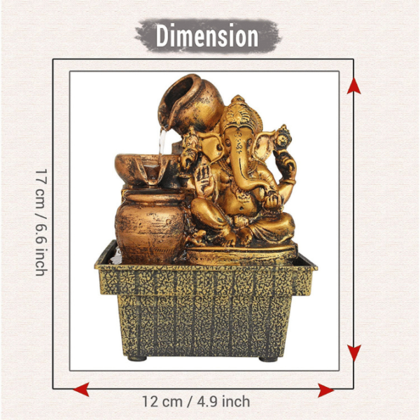 ganesha water fountain with lights for home office vastu