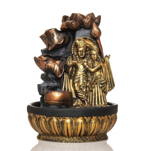 radha krishna water fountain with lights for home office vastu