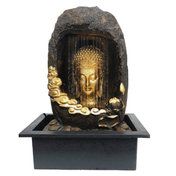 buddha water fountain with lights for home office vastu