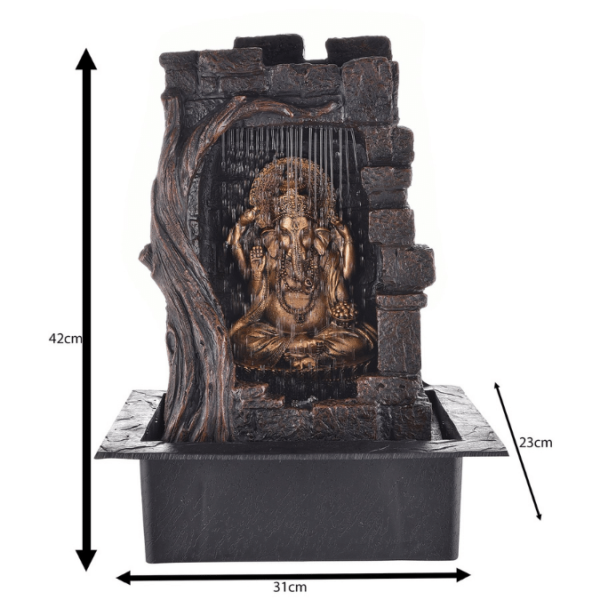 ganesha water fountain with led light for home office decor vastu