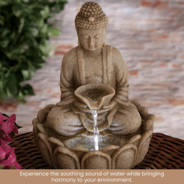 small buddha water fountain with lights for home office vastu