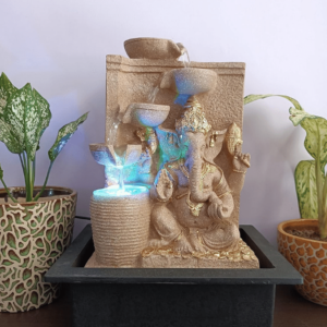 ganesha water fountain with led light for home office decor vastu