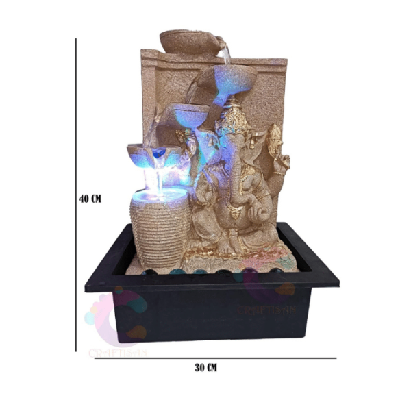 ganesha water fountain with led light for home office decor vastu