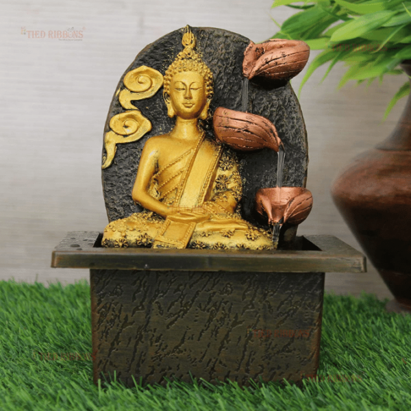 small buddha water fountain with lights for home office vastu