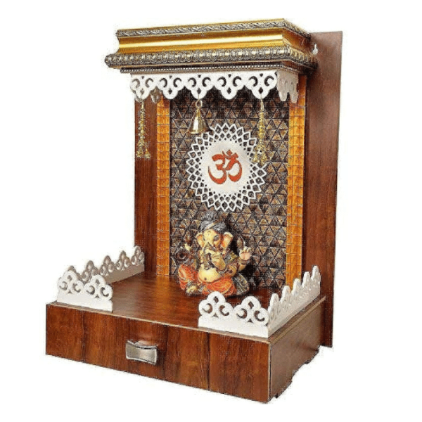 Brown mandir for home wooden office mandir small ooparwala