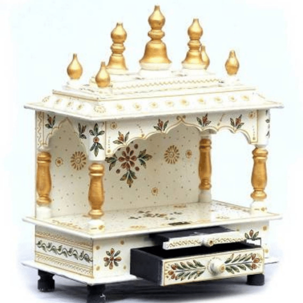 White Wood Mandir for home wooden office mandir small ooparwala